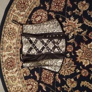 Black and Gold Lace Up Corset Size Large